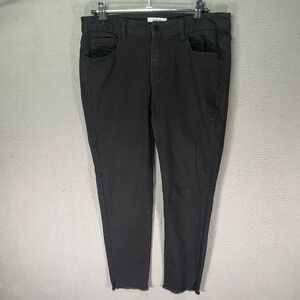 Kensie Skinny Jeans Womens 4/27 Black Raw Hem Mid Rise Stretch Denim